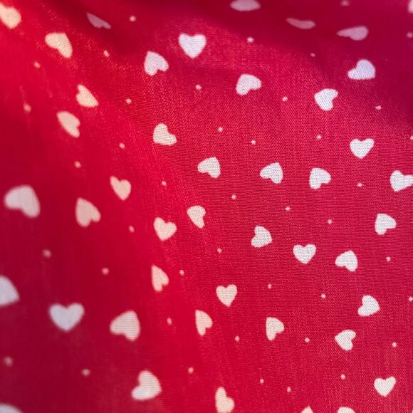 SBetro red hearts valentines 💘 date night blouse long sleeve smocked back XL - Picture 3 of 5